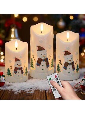 Glass Flameless Candles Battery Operated with Remote